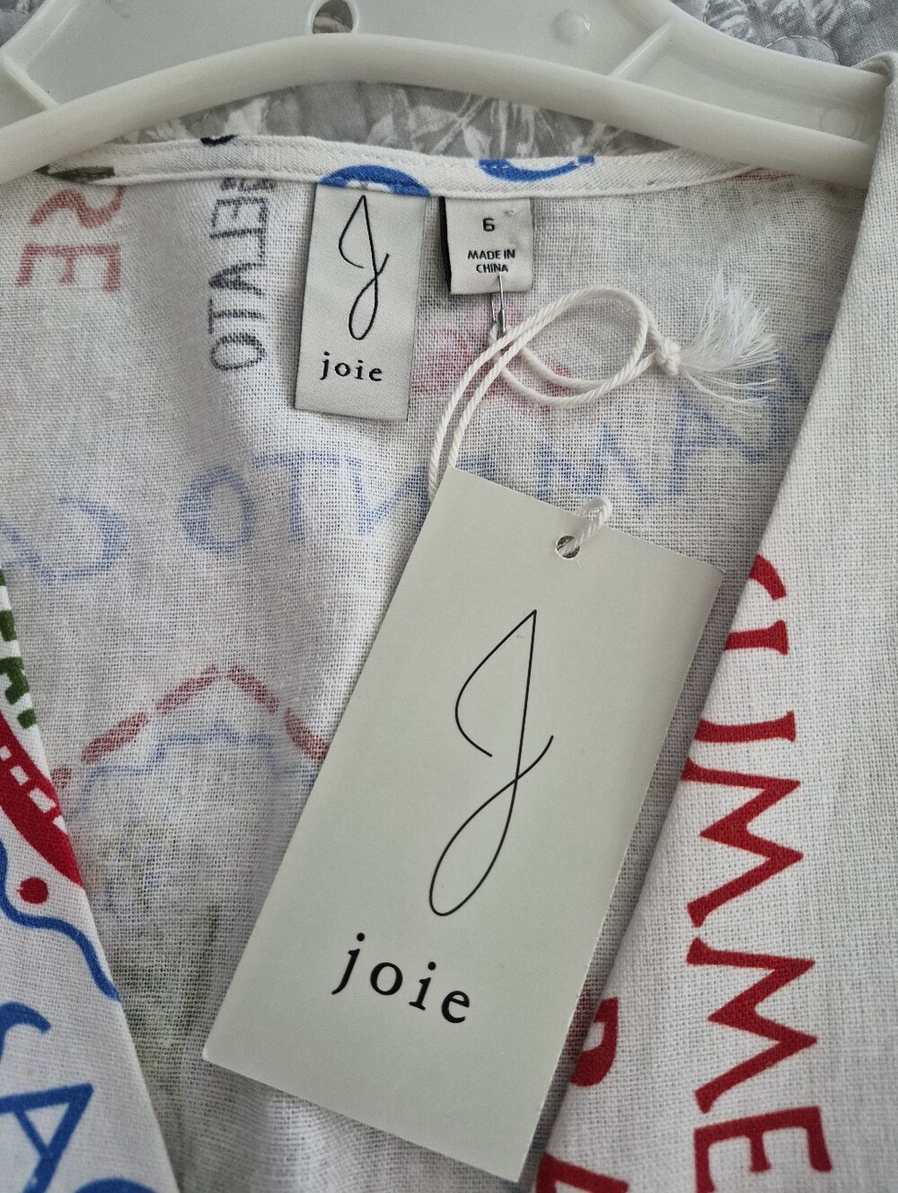 Joie White Multicolor Beach & Lemon Tie-Front Blouse - Multi-color - Picture 3 of 3